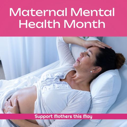 maternal mental health awareness with pregnant woman resting - Download Free Stock Templates Pikwizard.com