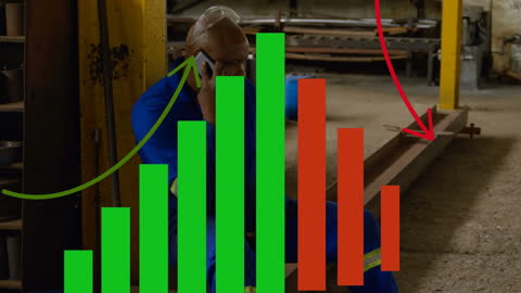 Factory Worker with Overlayed Progress Chart