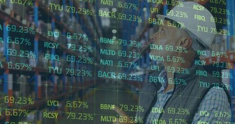 Digital Financial Data Display in Warehouse Operations - Download Free Stock Images Pikwizard.com