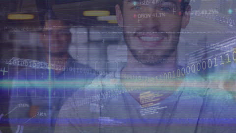 Digital Innovation Team Concept with Binary Code Overlay