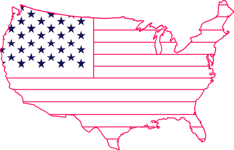 united states vector map with flag motif on transparent background - Download Free Stock Videos Pikwizard.com