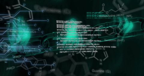 Futuristic Digital Interface with Chemical Formula Backdrop - Download Free Stock Images Pikwizard.com