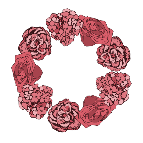 Transparent Floral Wreath Vector Illustration