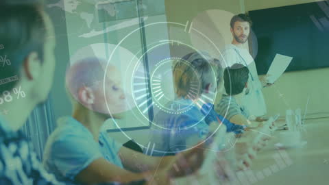 Tech-Inspired Business Presentation with Data Overlay