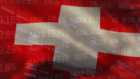 GR Finance Data Overlay on Swiss Flag Depicting Market Influence