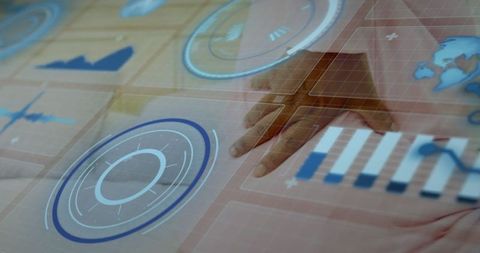 Senior Woman Experiencing Back Pain with Medical Technology Overlay