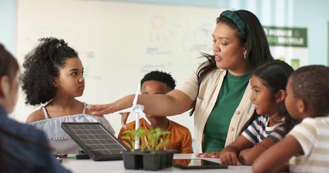 Teaching renewable energy using wind turbine and solar panel with multicultural students