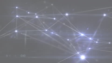 Abstract Glowing Network Connections on Dark Background