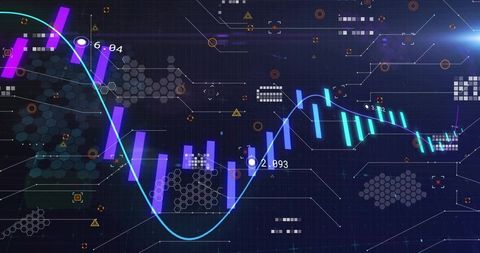Futuristic Data Visualization with Sine Wave and Digital Elements