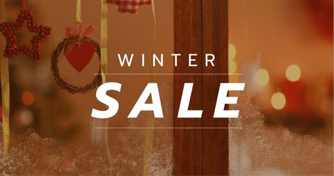 Festive Winter Sale Window Display Ad with Christmas Theme