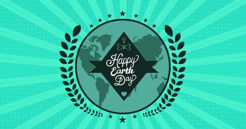 Earth Day Celebration Design with Green Background