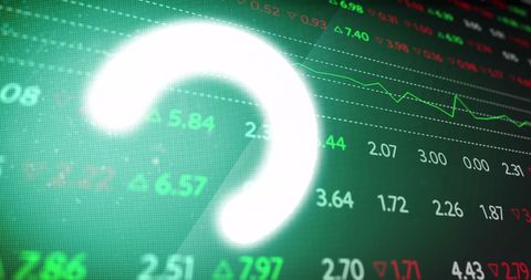 Digital interface circle data loading over financial indicators