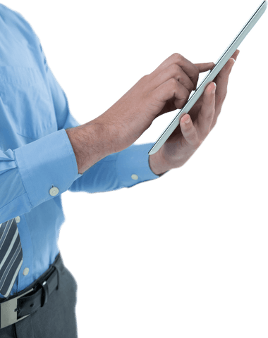 Business Professional Holding Digital Tablet on Transparent Background - Download Free Stock Videos Pikwizard.com