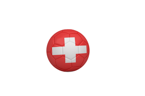 Swiss flag football illustration on transparent background