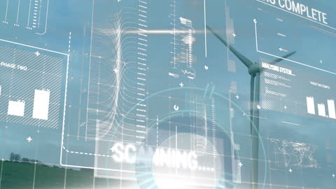 Animation Displaying Data Processing with Wind Turbine