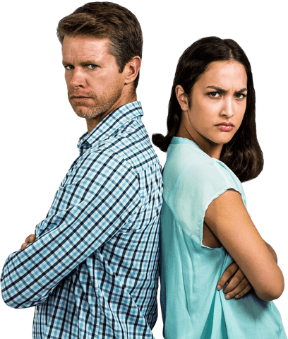 transparent background displeased couple standing back to back - Download Free Stock Videos Pikwizard.com