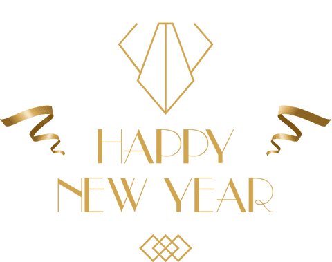Elegant gold happy new year design with geometric accents