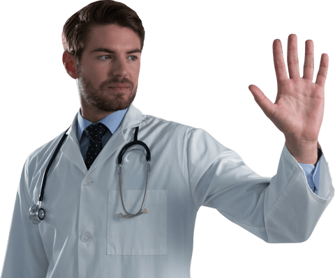 professional male doctor interacting with transparent interface technology - Download Free Stock Videos Pikwizard.com