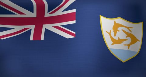 National Flag of Anguilla Waving Against Clear Blue Sky - Download Free Stock Images Pikwizard.com