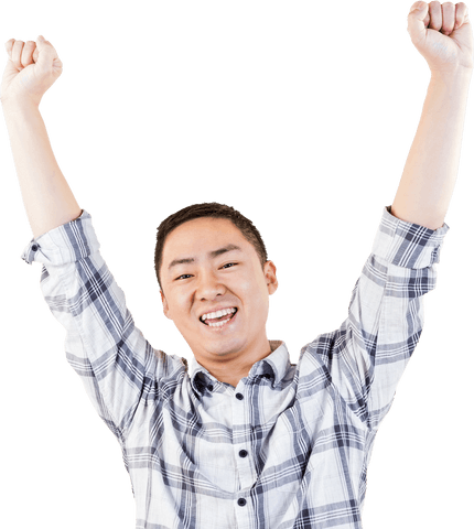 cheerful man celebrating victory on transparent background - Download Free Stock Videos Pikwizard.com