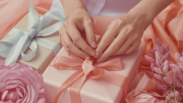 Elegant Gift Wrapping with Ribbons and Floral Accents for Special Occasions