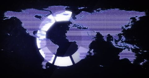 Global data processing and artificial intelligence concept