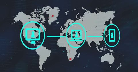 Global Digital Network Connections Over World Map - Download Free Stock Images Pikwizard.com