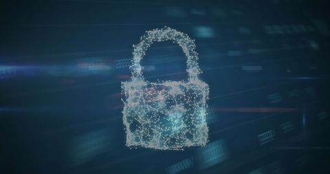 Glowing Digital Lock Icon in Abstract Cybersecurity Theme - Download Free Stock Images Pikwizard.com