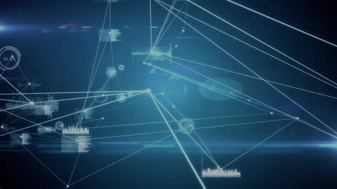 Futuristic Network Connections and Data Processing Visual