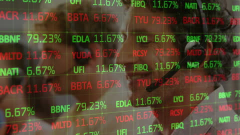 Animated Stock Market Display with Customer Support Professional