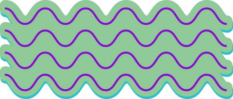 Green wave shape with purple lines modern transparent design