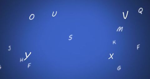 floating white alphabets on blue background - Download Free Stock Images Pikwizard.com
