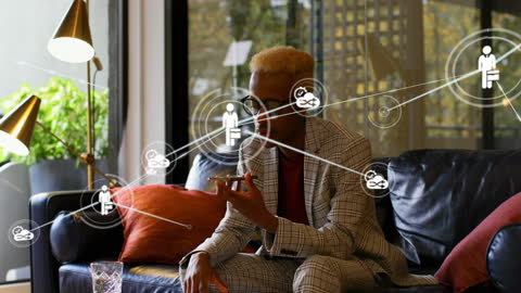 Businessman Discussing Networking Concepts over Smartphone