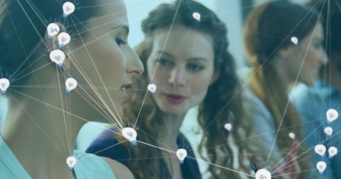 Innovative collaboration in modern office discussion