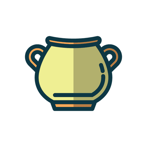 Beige decorative vase icon on transparent background