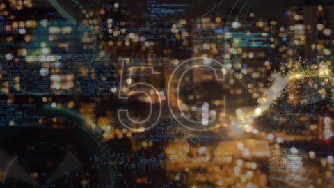 Digital Network Data Streaming Over Urban Nightscape