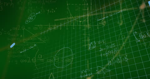 Intricate Mathematical Formulas on Digital Grid Background
