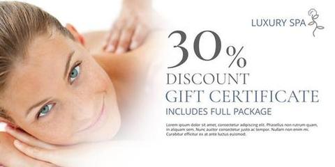 Luxury Spa Offer with 30 percent Discount on Full Package Gift Certificate - Download Free Stock Templates Pikwizard.com