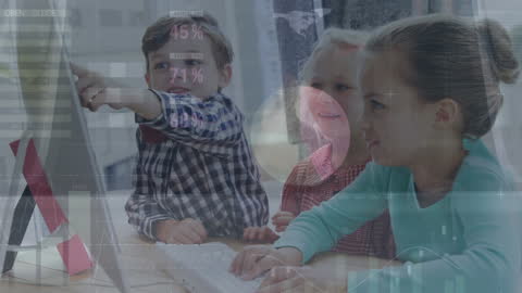 Children Collaborating in Office Environment