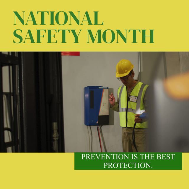 National Safety Month Promotion with Warehouse Worker - Download Free Stock Templates Pikwizard.com