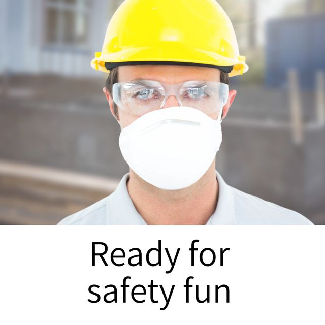 Caucasian Construction Worker Wearing Safety Gear - Download Free Stock Templates Pikwizard.com