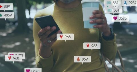 Woman Managing Social Media Notifications While Walking - Download Free Stock Images Pikwizard.com