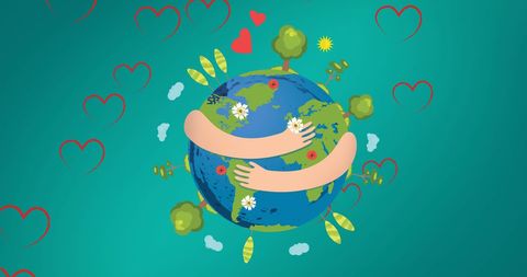 Earth Embrace Illustrating Global Environmental Awareness