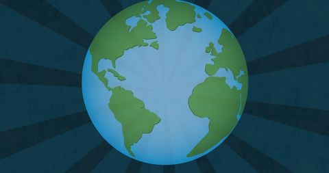 Abstract Globe with Radiant Sunbeams on Blue Background - Download Free Stock Images Pikwizard.com