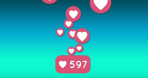 Social Media Likes Floating on Blue Green Background - Download Free Stock Images Pikwizard.com