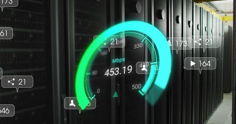 High-Speed Data Transfer in Modern Server Room Concept - Download Free Stock Images Pikwizard.com