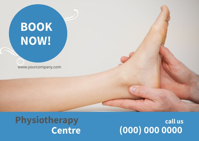 Use this image to advertise podiatry and foot massage services, promoting health and wellness. Helps attract clients looking for pain relief or therapeutic foot care, useful for clinic websites, brochures, and social media.