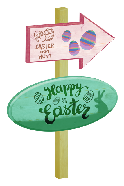 Transparent Directional Signboard for Easter Egg Hunt Celebration - Download Free Stock Videos Pikwizard.com