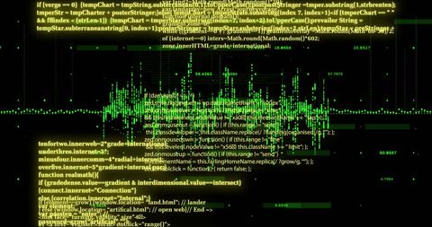 Digital Data Processing Over Black Background with Green Code - Download Free Stock Images Pikwizard.com