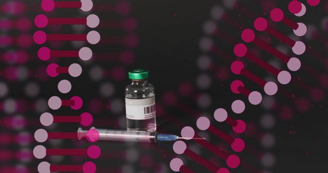 Syringe and Vial with DNA Strands on Dark Background - Biotechnology and Genetic Research - Download Free Stock Images Pikwizard.com